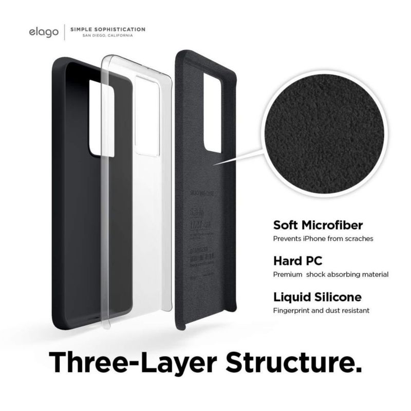 Funda para Celular elago Galaxy S21 Ultra de Silicona Negra