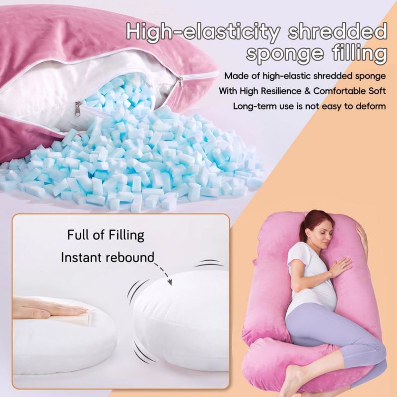 Almohada de Embarazo AMCATON 152 cm Espuma de Memoria Morado