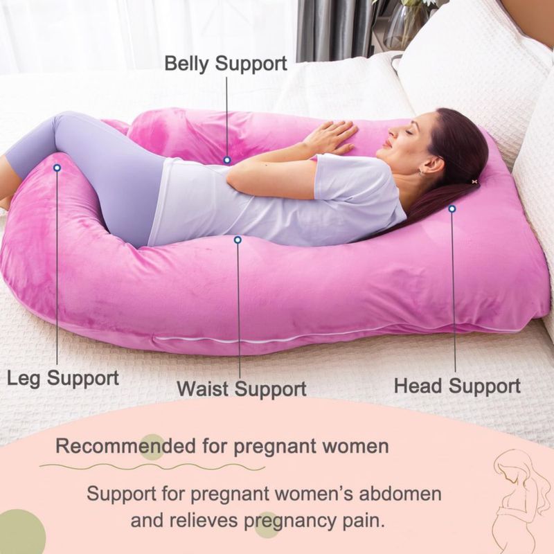 Almohada de Embarazo AMCATON 152 cm Espuma de Memoria Morado
