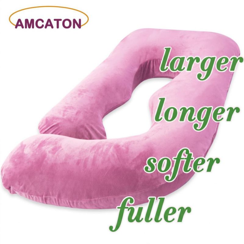 Almohada de Embarazo AMCATON 152 cm Espuma de Memoria Morado