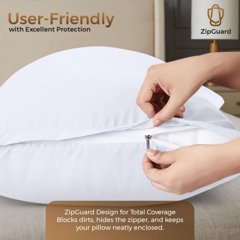 Protectores de almohada Utopia Bedding estándar - Pack de 4 color blanco