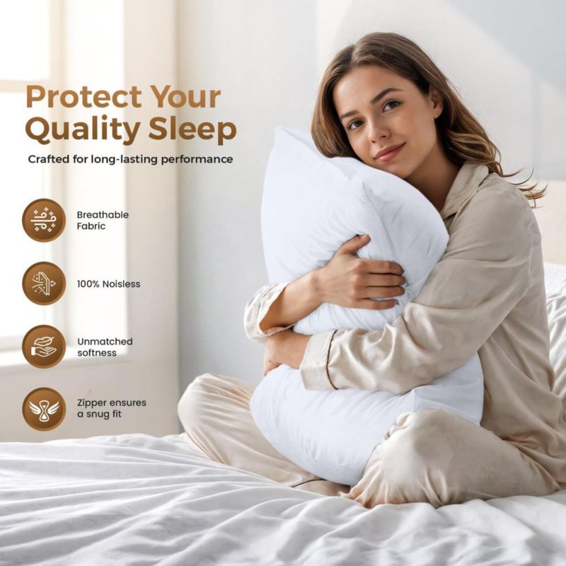 Protectores de almohada Utopia Bedding estándar - Pack de 4 color blanco