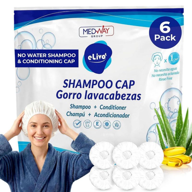 Gorro de ducha MedVance 6 unidades - Champú y acondicionador sin enjuague