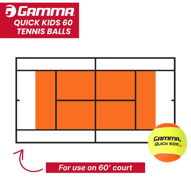 Pelotas de tenis GAMMA Quick Kids 60 (paquete de 48)