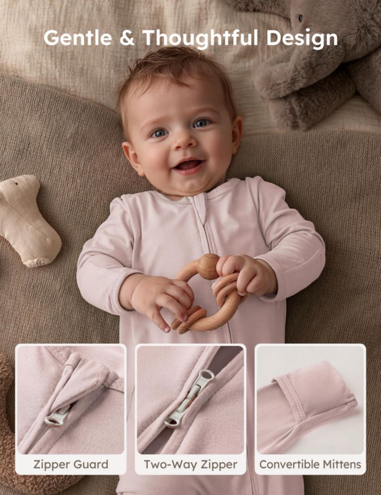Pijamas Yoofoss 6‑9 meses color rosa degradado juego de 3 piezas