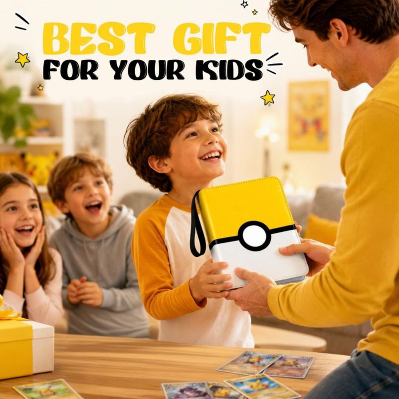 Carpeta de cartas EASYFUN de 400 bolsillos amarilla con cremallera