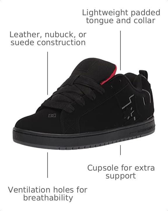 Zapatilla de Skate DC SHOES Court Graffik Negro/Rojo US 10.5