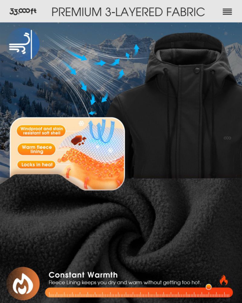 Chaqueta 33000ft impermeable con forro polar y capucha