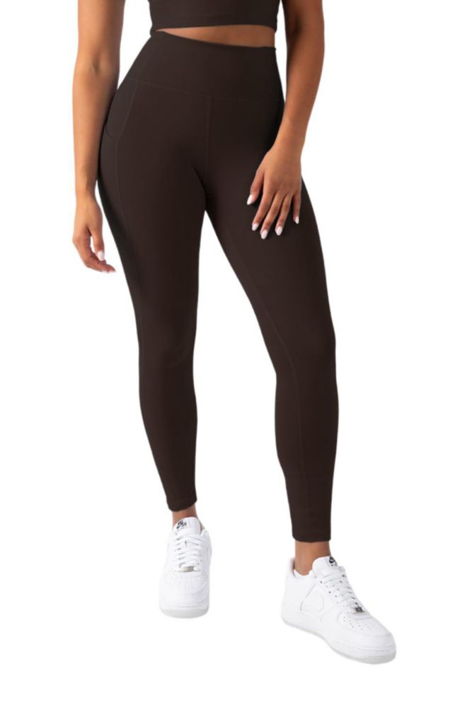 Leggings YITTY Cacao XXL/1X con bolsillo y cintura alta