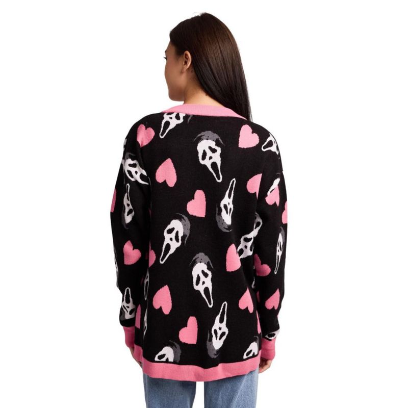 Cárdigan Bioworld Ghostface Negro de Manga Larga Talla Grande