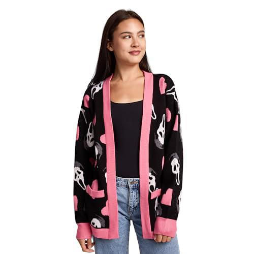 Cárdigan Bioworld Ghostface Negro de Manga Larga Talla Grande