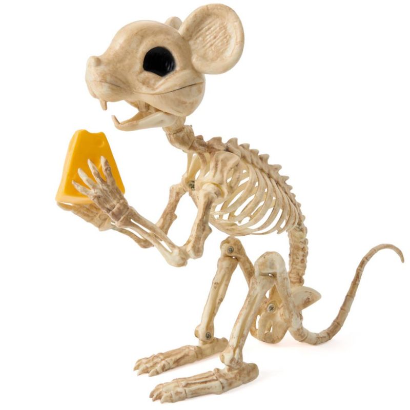 Esqueleto de ratón JOYIN de 24 cm con queso – decoración de Halloween