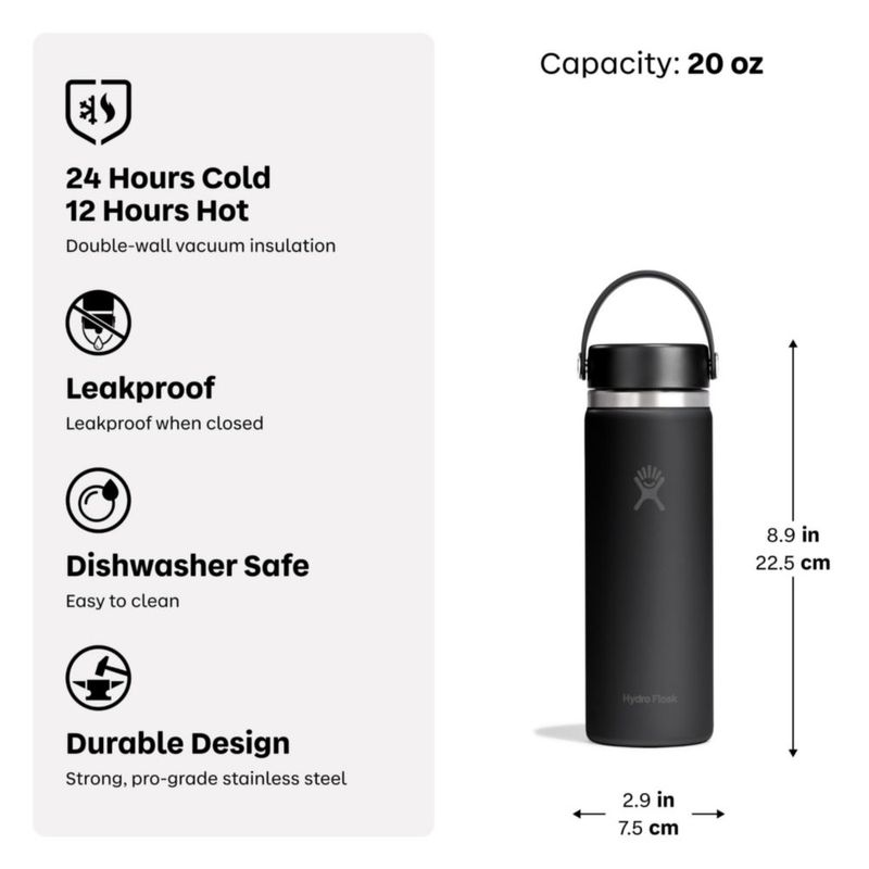 Botella de Agua Hydro Flask 570 ml Borgoña con Tapa Flex