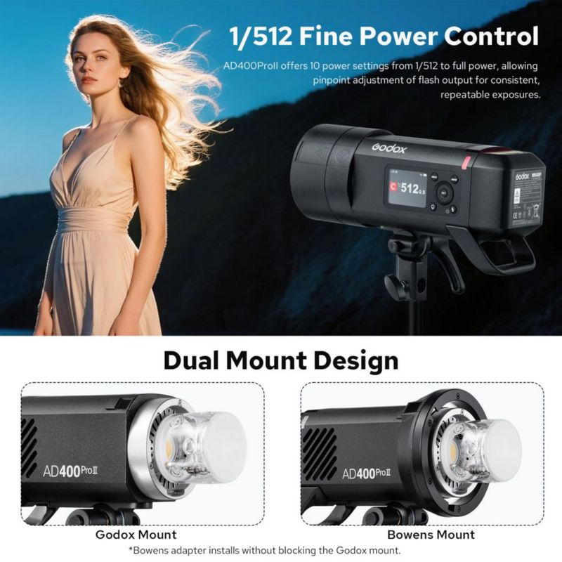 Flash GODOX AD400PROII 400Ws 1/8000 s Inalámbrico 2.4G