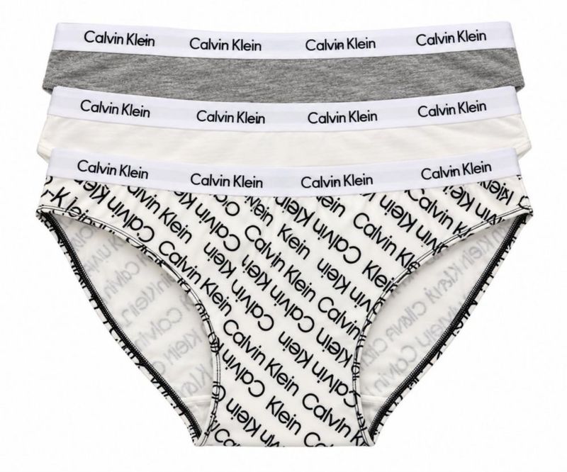 Calvin Klein Braguitas Pack 3 de Mezcla de Algodón Talla Media