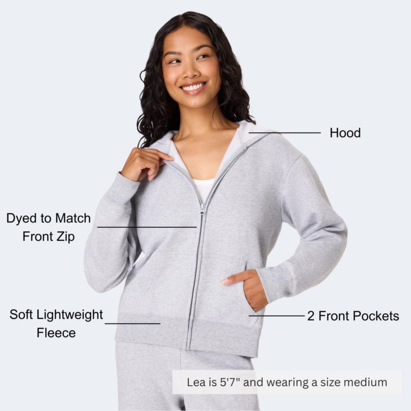 Sudadera con capucha Hanes XXL Acero Claro con cremallera completa