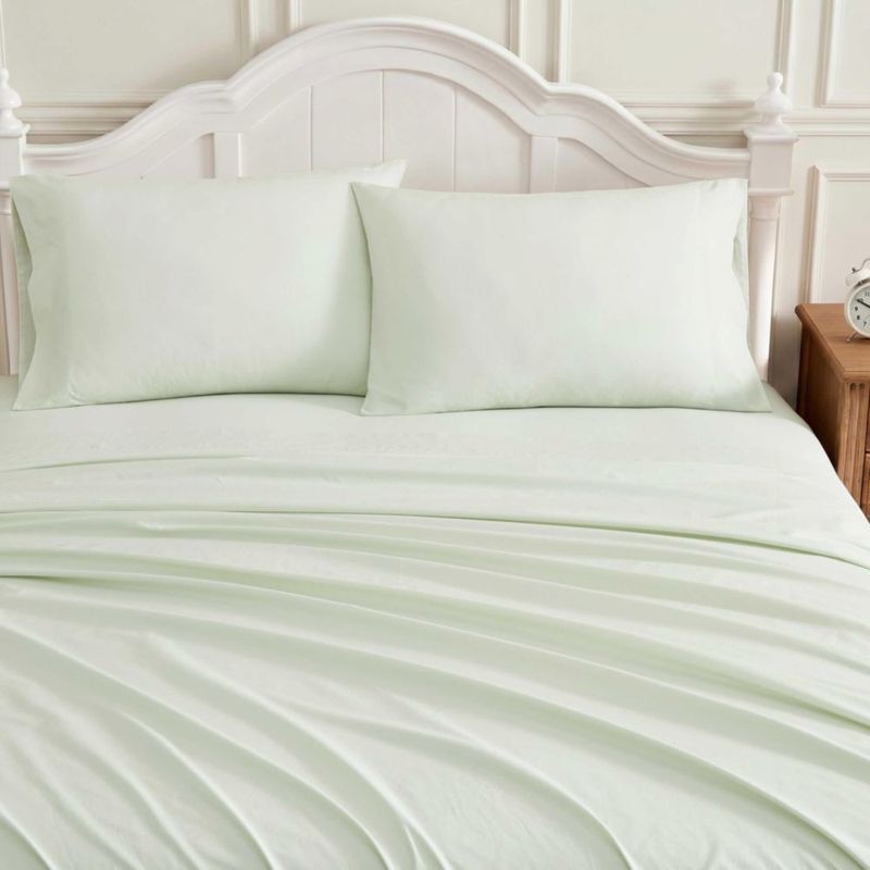 Juego de sábanas Laura Ashley Queen Percale verde tenue