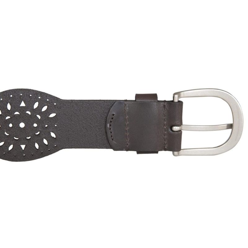Cinturón Lucky Brand de Cuero Perforado Marrón Talla Mediana