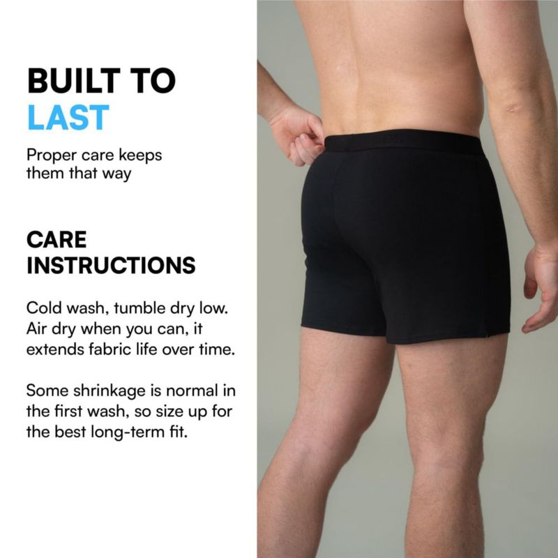 Boxers NADS de algodón orgánico negro pack de 3 talla grande