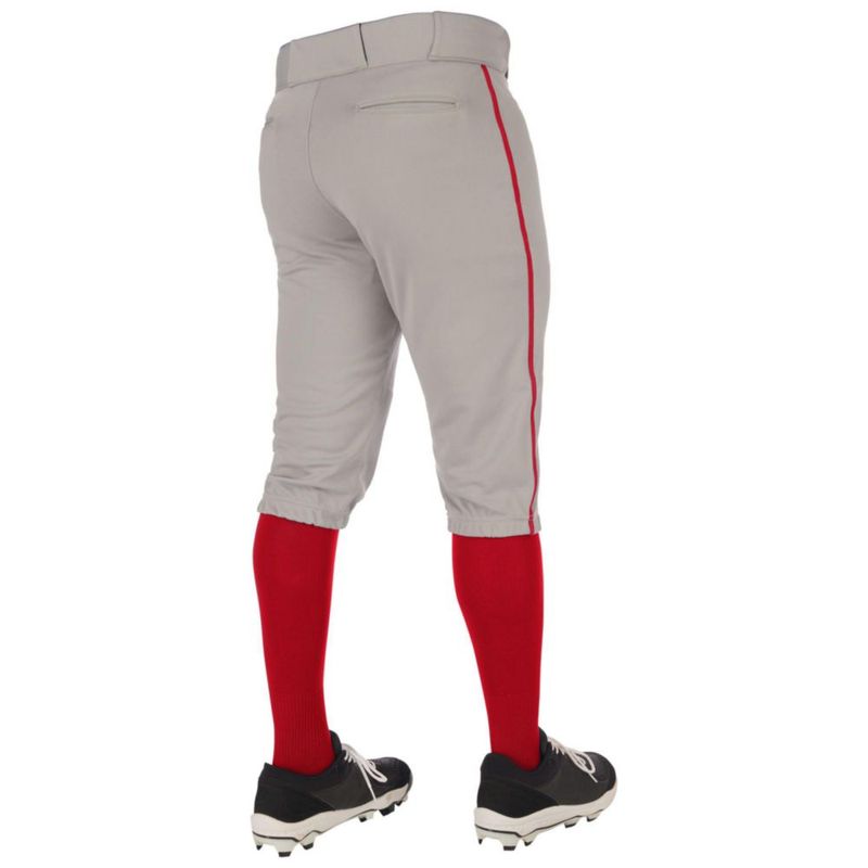 Pantalones tipo knickers de béisbol CHAMPRO Juvenil Talla Mediana Gris/Escarlata