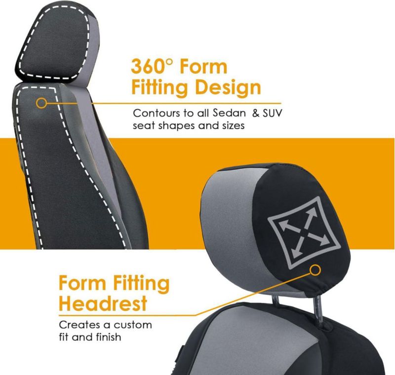 Fundas de asiento LPI Truck gris 2 uds para sedán/SUV