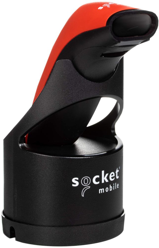 Escáner de códigos de barras Socket Mobile S740 con base roja y negra