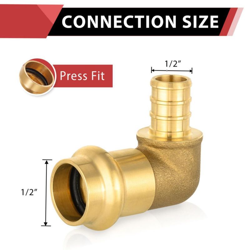 Codo PEX EFIELD 1/2" x 1/2" Latón 90° Juego de 10 unidades