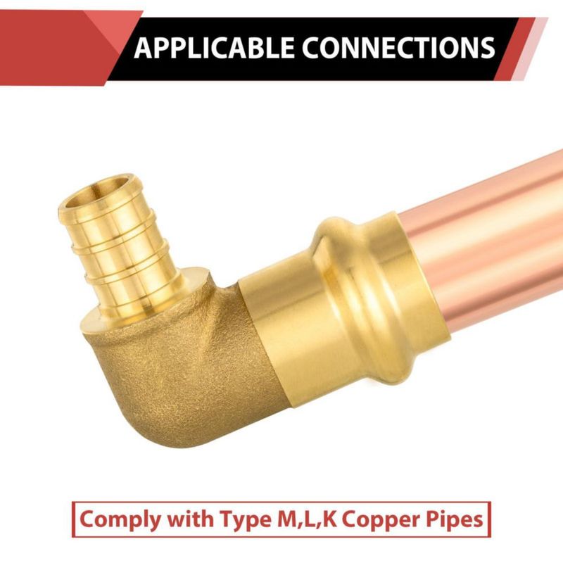 Codo PEX EFIELD 1/2" x 1/2" Latón 90° Juego de 10 unidades