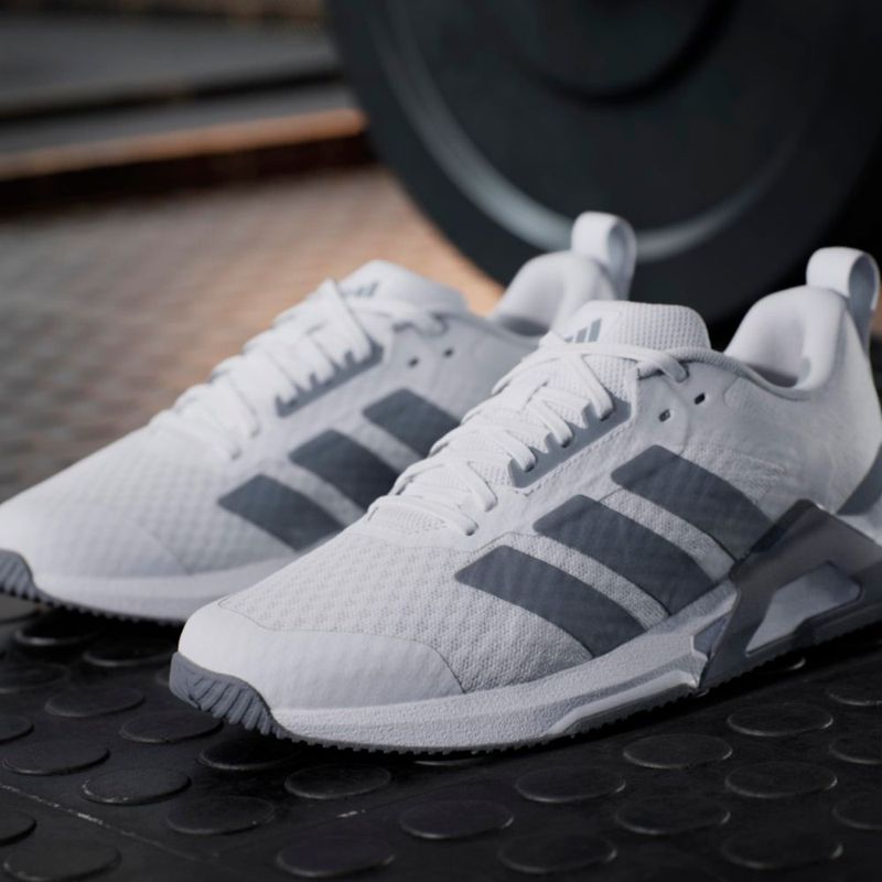 Zapatillas de entrenamiento adidas Dropset Vario para mujer 7.5 Blanco/Gris/Rojo Lúcido