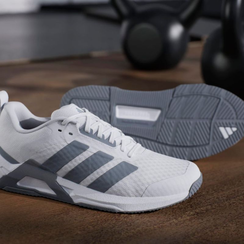 Zapatillas de entrenamiento adidas Dropset Vario para mujer 7.5 Blanco/Gris/Rojo Lúcido