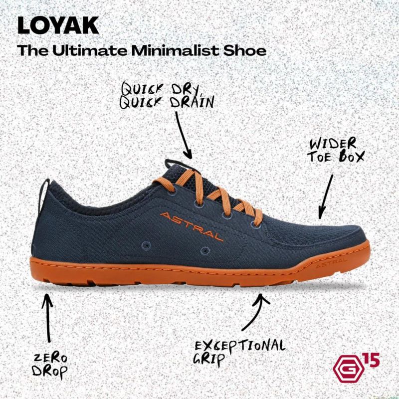 Zapatos Astral Loyak para Hombre M 13 Azul Marino/Marrón