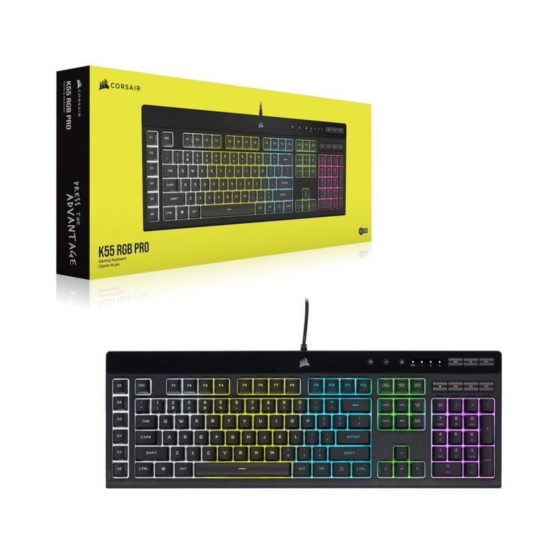 Teclado Corsair K55 RGB PRO Negro Cableado