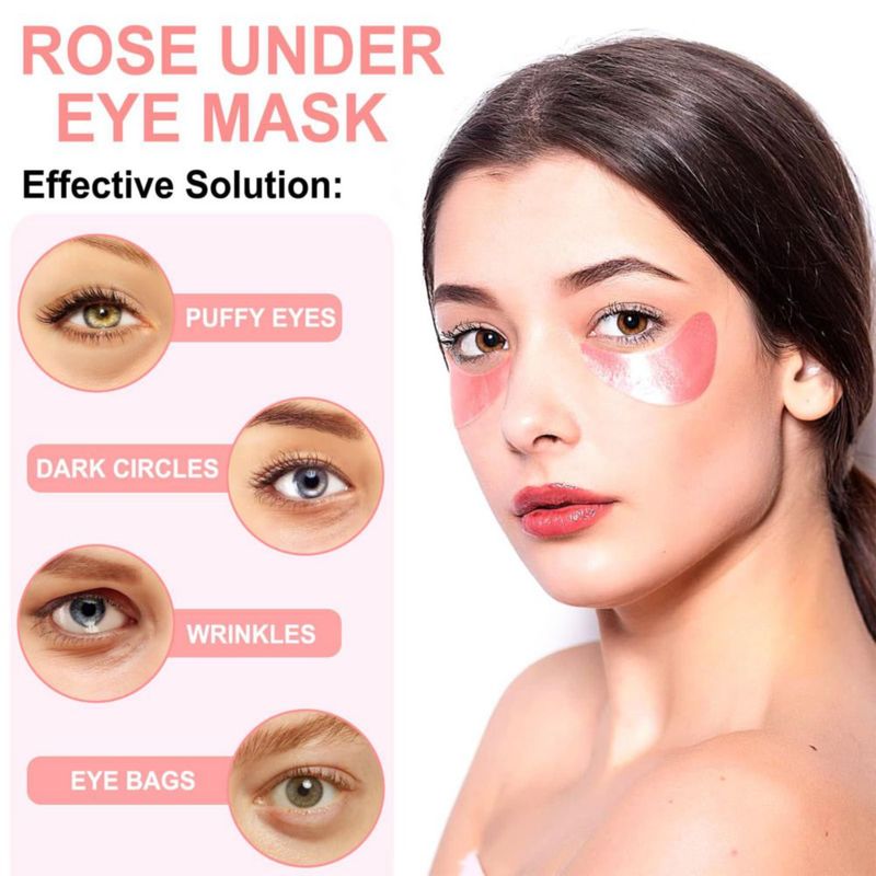 Mascarilla para ojos LAVONE 30 pares de parches de colágeno de rosa
