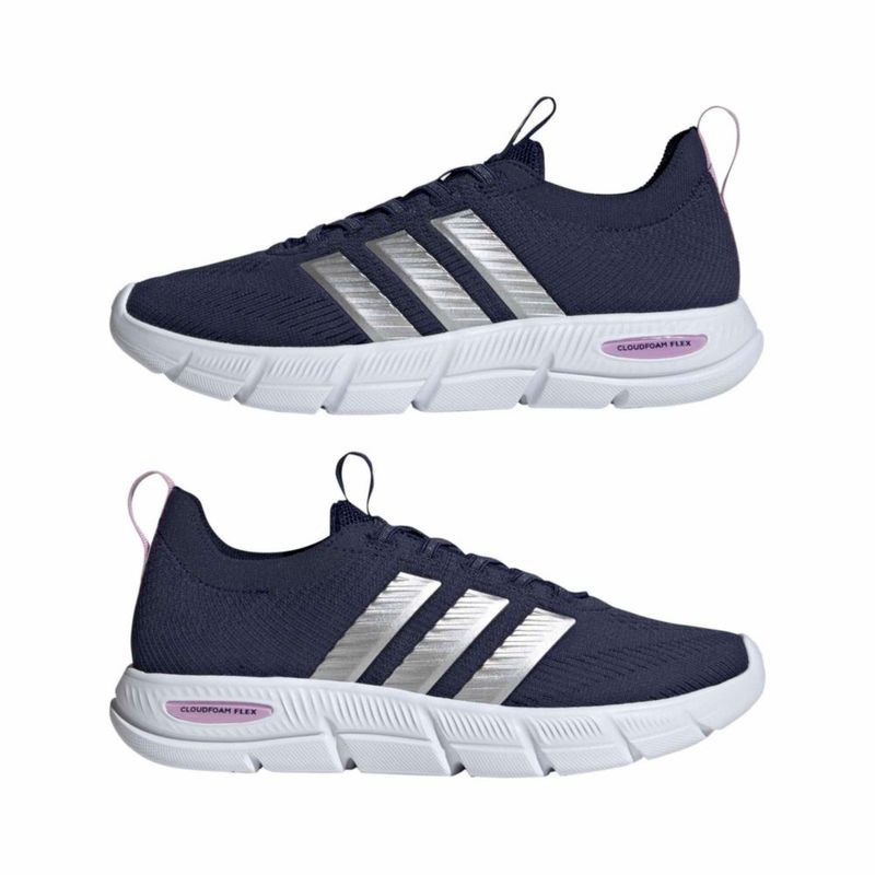 Zapatillas adidas Cloudfoam Flex 6 para mujer - Azul oscuro/Plata mate