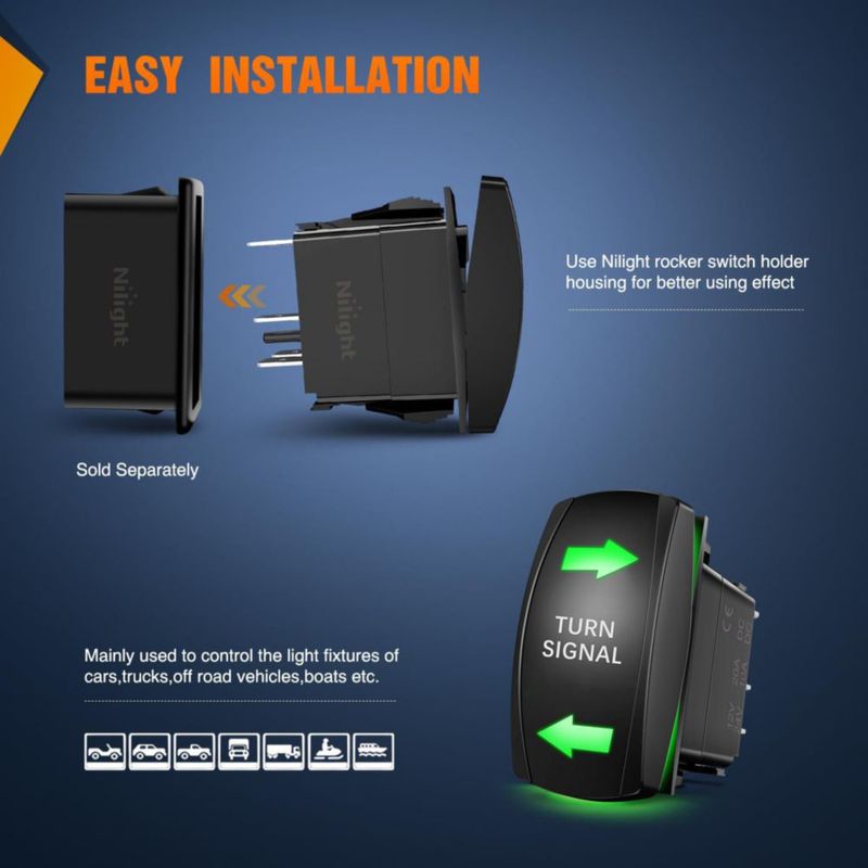 Interruptor de Señal de Giro Nilight 12V/24V 20A/10A SPDT