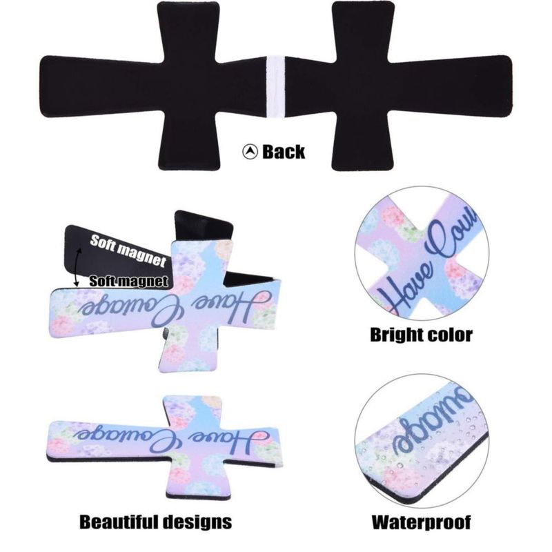 Marcadores magnéticos cristianos con cruz floral – Set de 48 piezas Outus