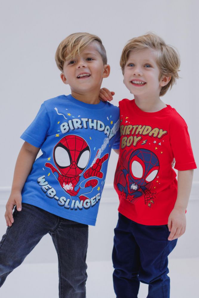 CAMISETA Marvel Miles Morales 4T Roja para Niño Cumpleaños
