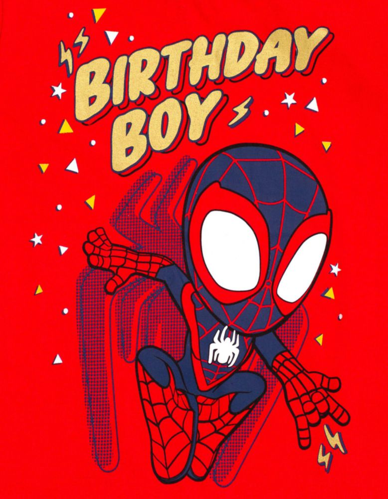 CAMISETA Marvel Miles Morales 4T Roja para Niño Cumpleaños