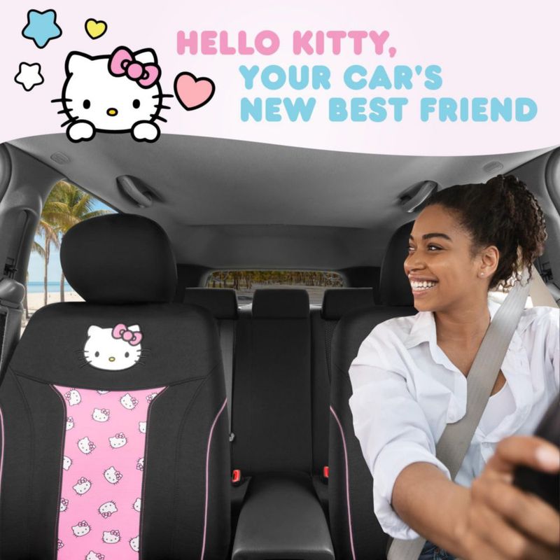 Cubierta de Asiento Carbella Hello Kitty Rosa 2 pzs Poliéster