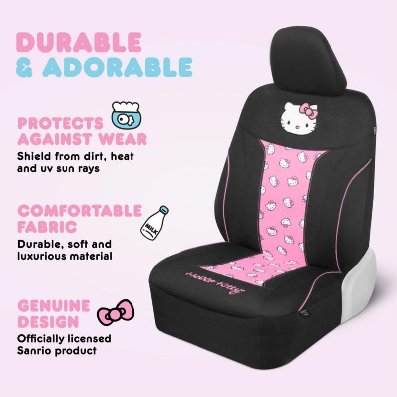 Cubierta de Asiento Carbella Hello Kitty Rosa 2 pzs Poliéster