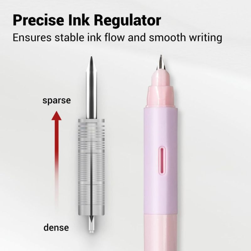 Pluma estilográfica WRITECH punta fina con set de tinta negra