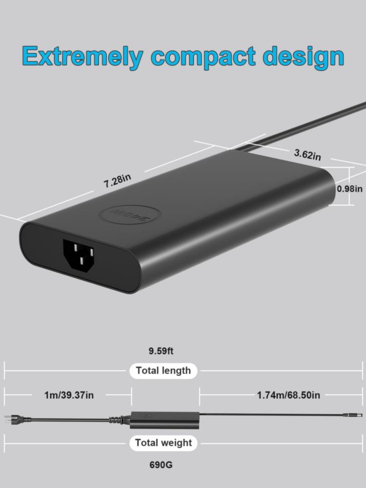 Cargador de CA HSXIRQA 240W para Dell Alienware Precision
