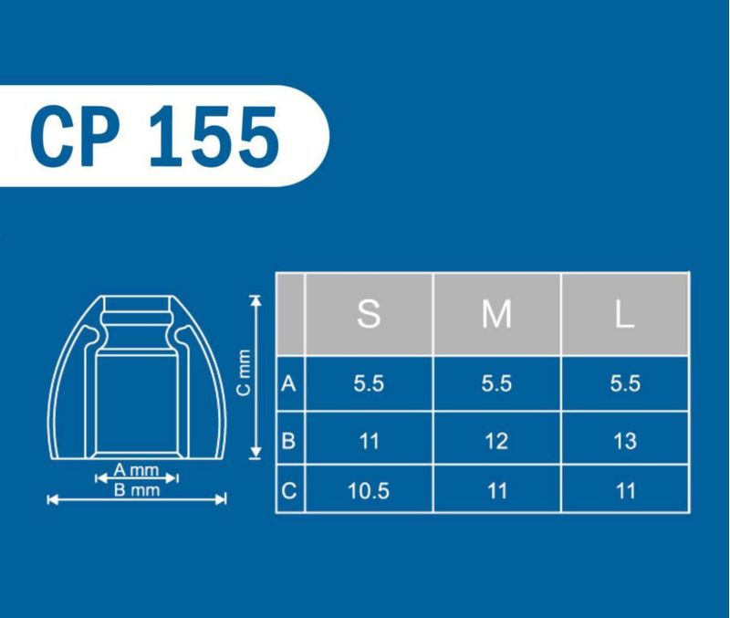 Puntas de silicona SpinFit CP155 M 6‑7 mm (2 pares)