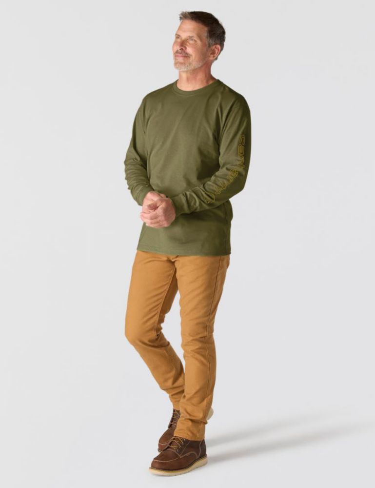Camiseta Carhartt Dearborn LS Pequeña Verde Heather