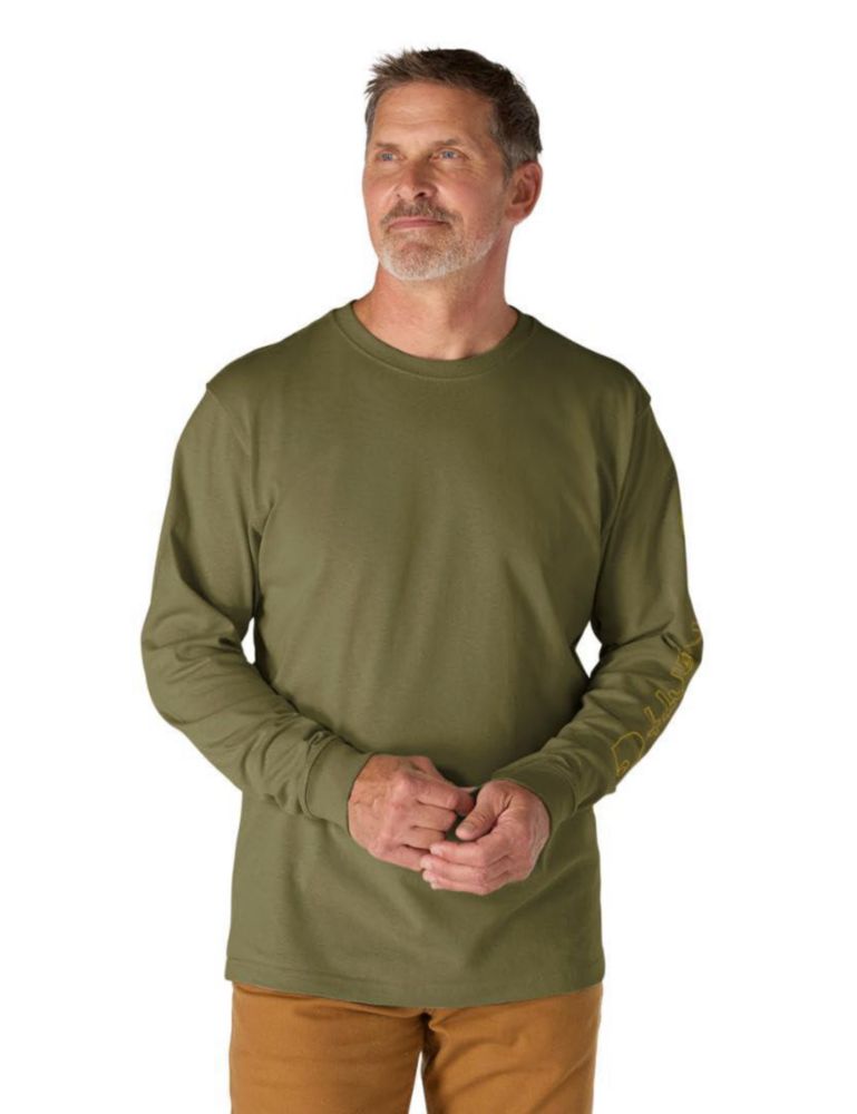 Camiseta Carhartt Dearborn LS Pequeña Verde Heather