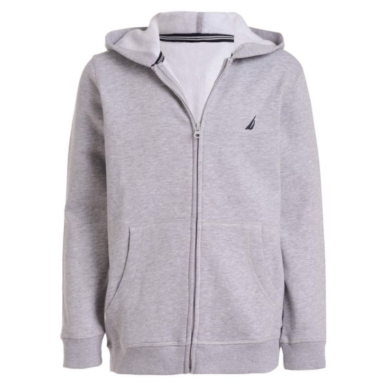 Sudadera con capucha Nautica gris jaspeado X-Large con cremallera