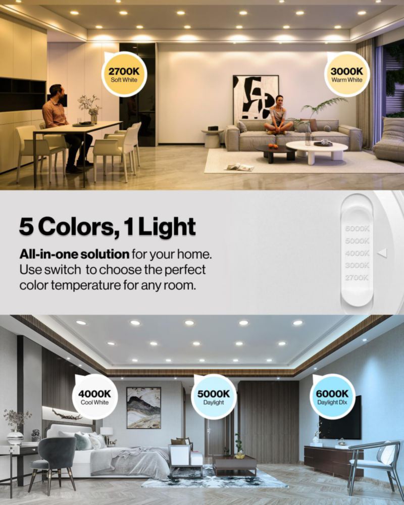 Luces LED empotradas Sunco Lighting 15 cm 5 CCT (paquete de 20)