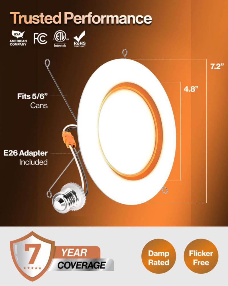 Luces LED empotradas Sunco Lighting 15 cm 5 CCT (paquete de 20)