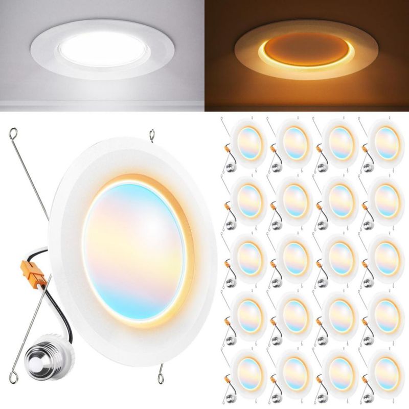 Luces LED empotradas Sunco Lighting 15 cm 5 CCT (paquete de 20)