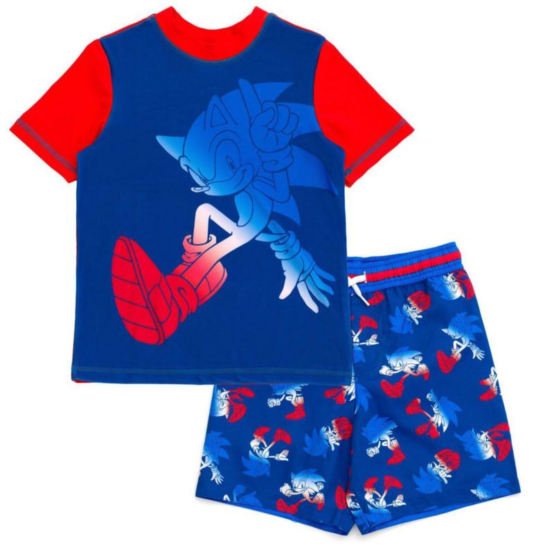 Conjunto de traje de baño SEGA Sonic de 2 piezas con degradado